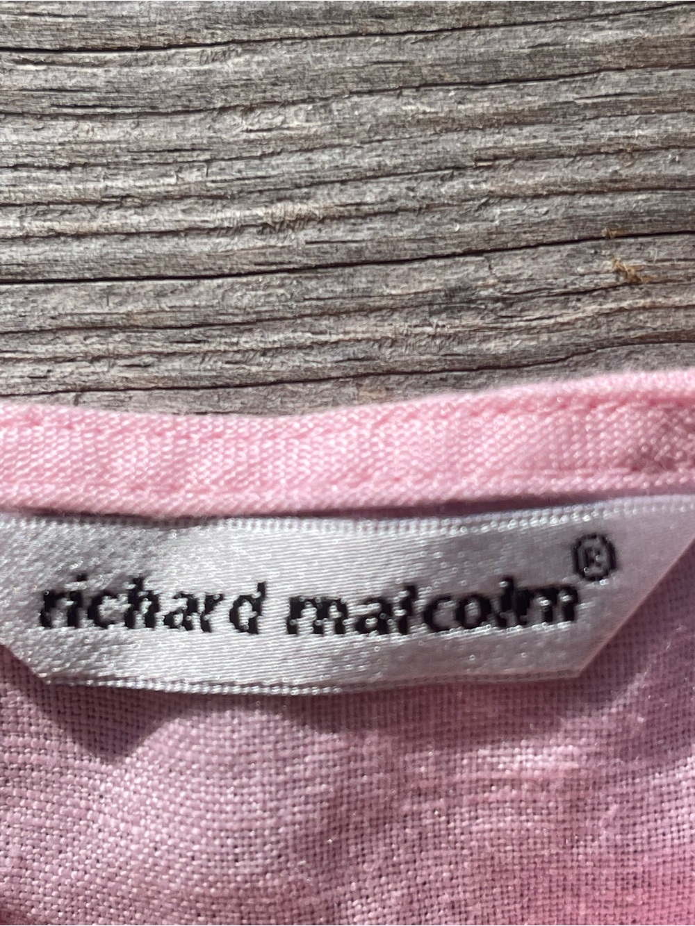 Light Pink Embroidered Irish Linen Cami Top by Richard Malcolm Sz L - Picture 5 of 10